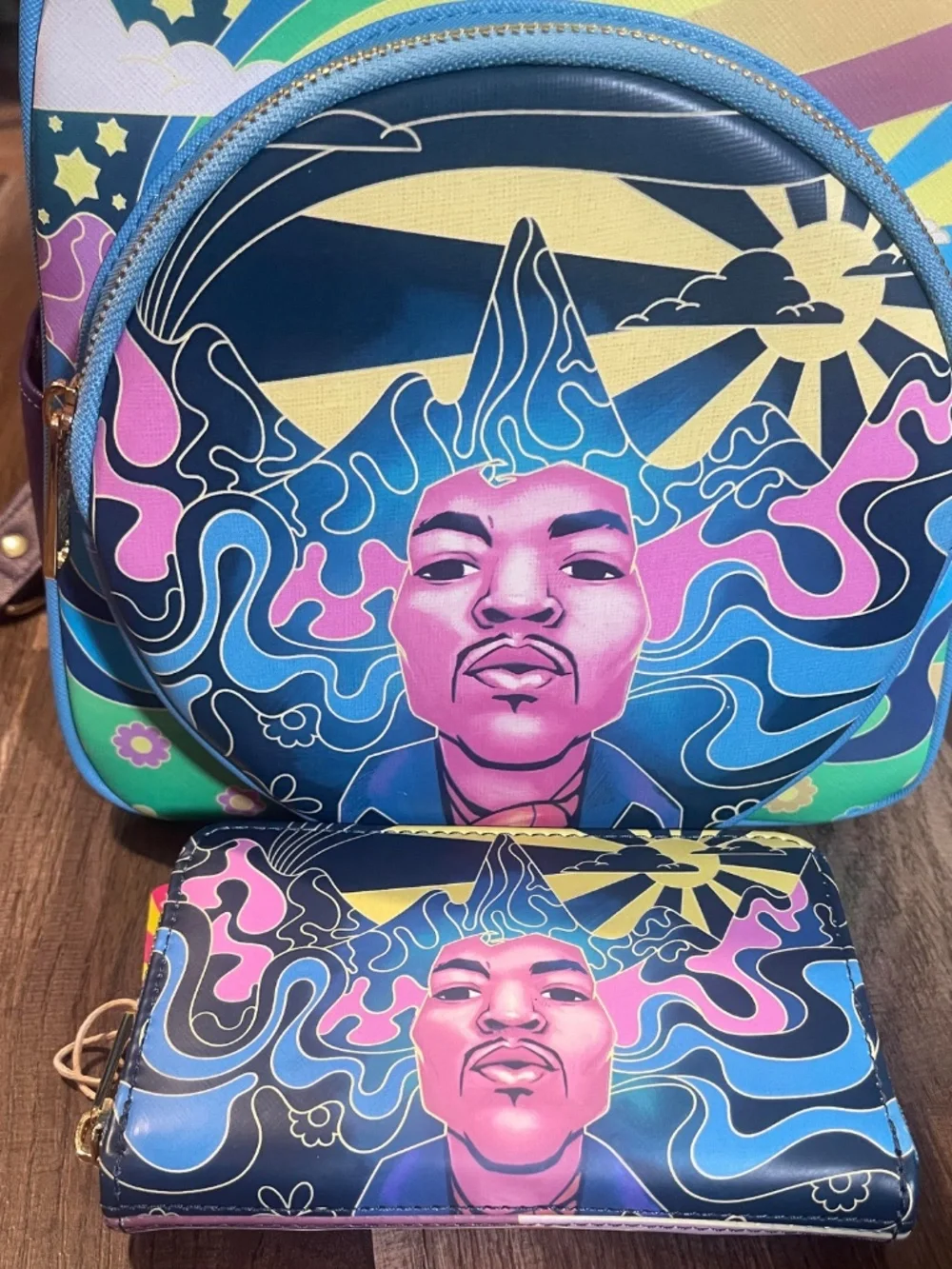 Jimi Hendrix mini backpack and Wallet Loungefly